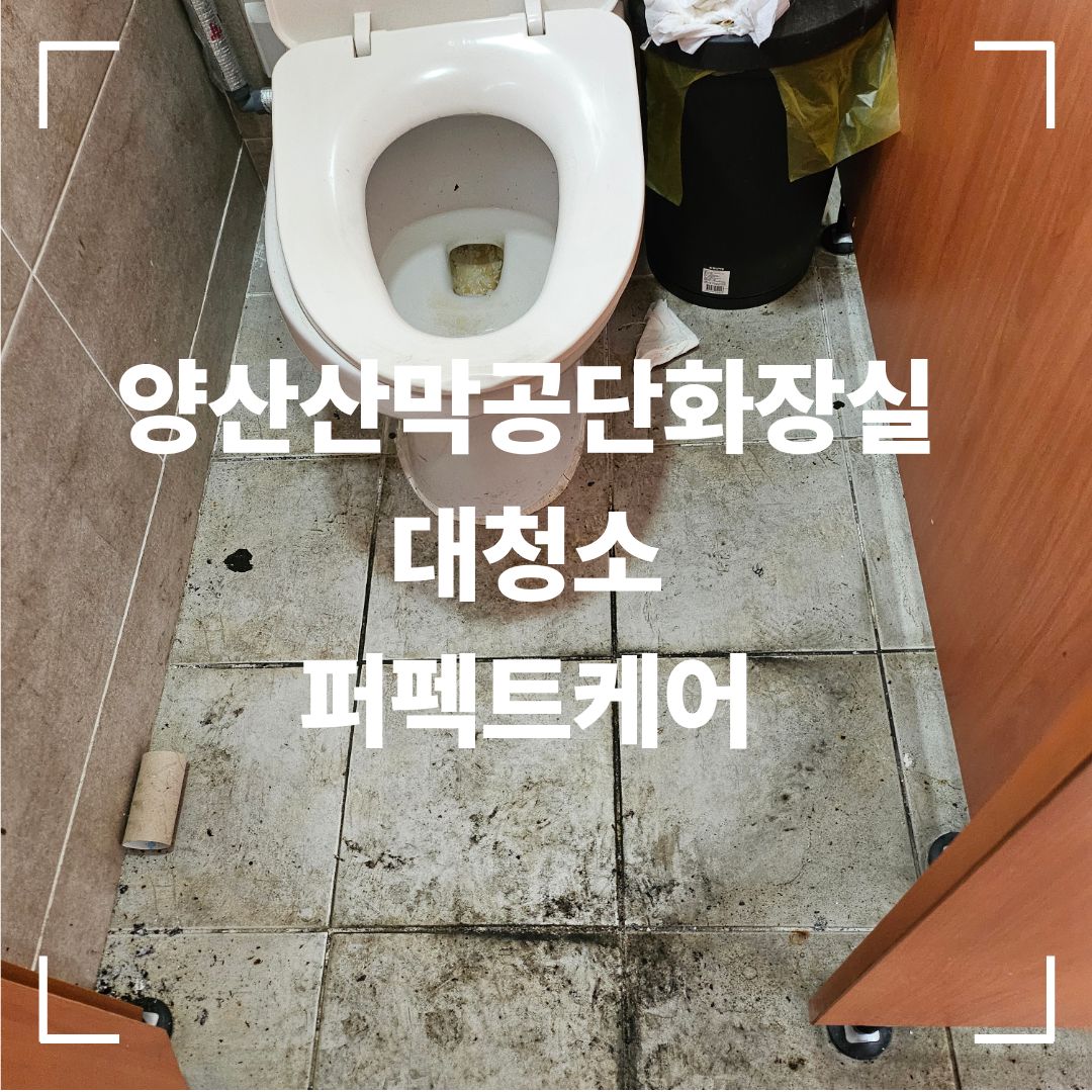 산막공단 사업장 화장실 청소 전 변기와 바닥